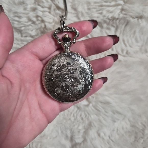 Vintage Pocketwatch Hunting Motif Engraved Etched Pocket Watch Antiqued Old Mone - Picture 12 of 12